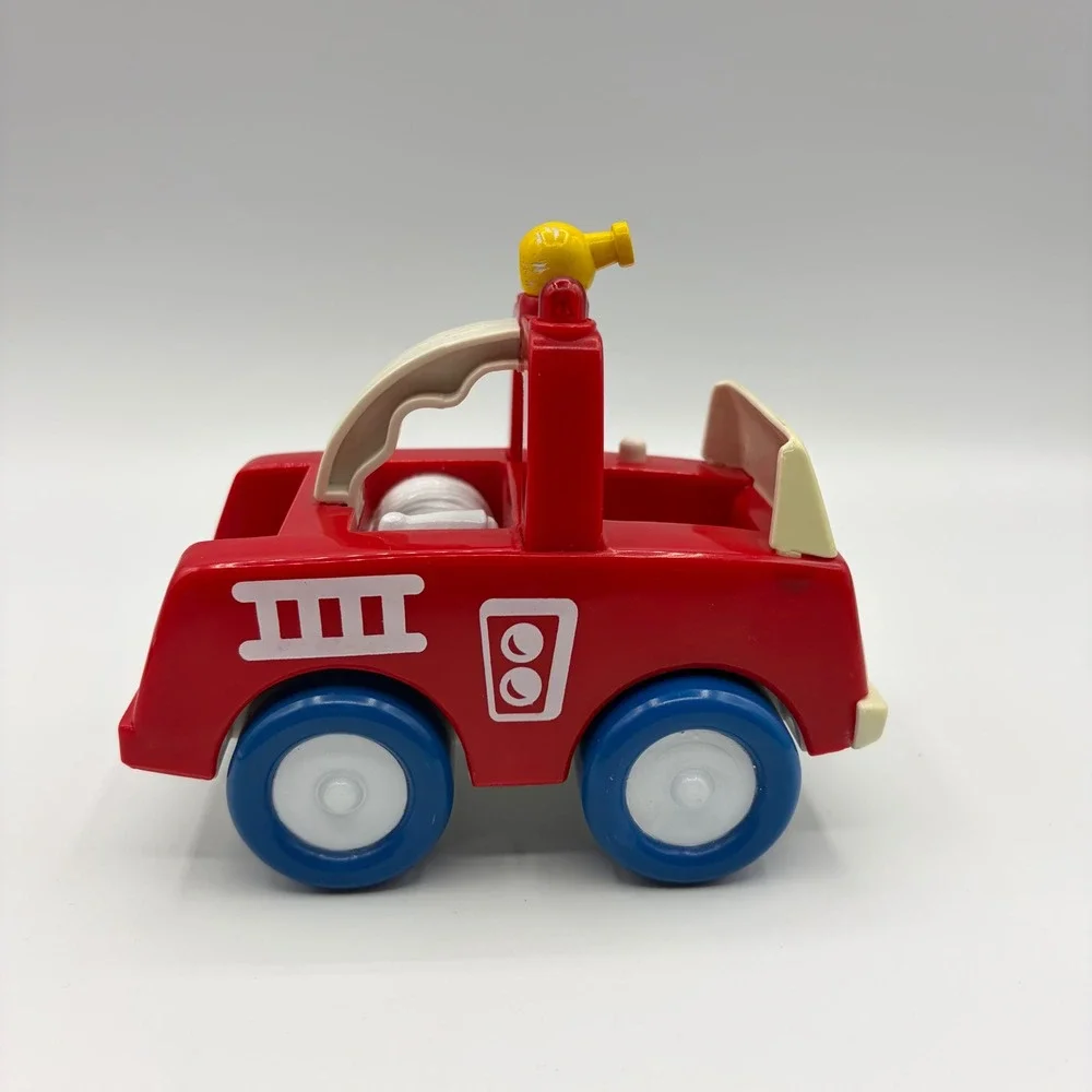 Vintage 1991 Buddy L Fire Truck Red Plastic Toy Vehicle Blue Wheels Not Working